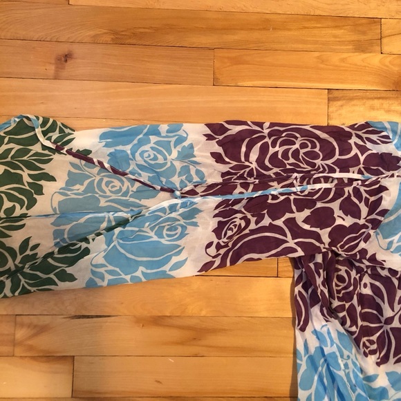 BCBG floral Cotton , long sleeve.boho swim cover up. - Picture 5 of 6